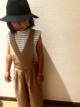 「GLOBAL WORK（グローバルワーク）のアイテム（オールインワン・サロペット）」を使った、a_yuさん（キッズ・110cm）の夏コーディネート