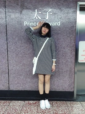 「A land（エーランド）のアイテム（シャツワンピース）」を使った、LILIAさん（レディース・167cm）の冬コーディネート