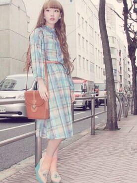 「Grimoire（グリモワール）のアイテム（ワンピース/ドレス）」を使った、三好香織さん（レディース・157cm）の春コーディネート