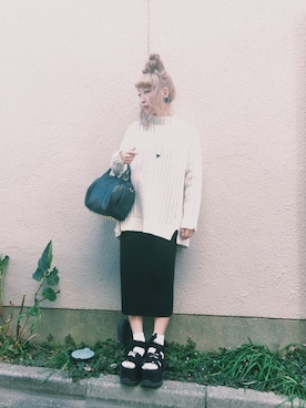 「alexanderwang（アレキサンダーワン）のアイテム」を使った、三好香織さん（レディース・157cm）の秋コーディネート