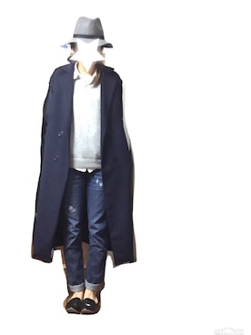 「ペタンコ靴」｜「アイテム（モカシン/デッキシューズ）」を使った、Lii＊さん（レディース・171cm）の冬コーディネート
