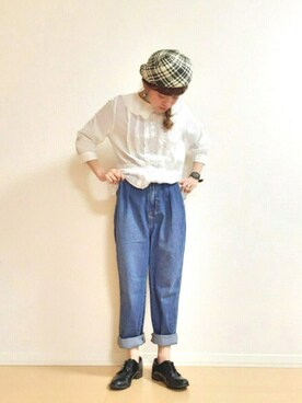 「カオリノモリSTAFF」｜「アイテム（ピアス（両耳用））」を使った、muro☺︎さん（レディース・150cm）の春コーディネート