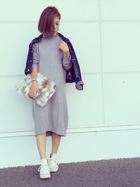 「NICE CLAUP（ナイスクラップ）のアイテム」を使った、𝕂𝔼𝕀𝕂𝕆さん（レディース・159cm）の秋コーディネート