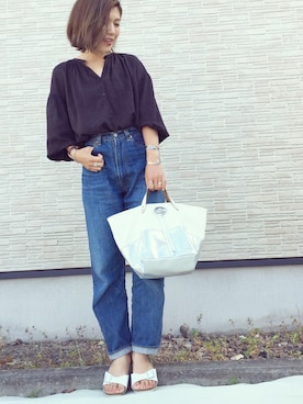 「Ameri（アメリ）のアイテム（リング）」を使った、𝕂𝔼𝕀𝕂𝕆さん（レディース・159cm）の夏コーディネート