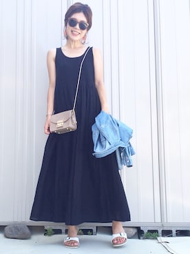 「7月WEAR夏のサンダル祭り」｜「アイテム（ワンピース/ドレス）」を使った、𝕂𝔼𝕀𝕂𝕆さん（レディース・159cm）の夏コーディネート