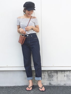 「OLD NAVY（オールドネイビー）のアイテム（バッグ）」を使った、𝕂𝔼𝕀𝕂𝕆さん（レディース・159cm）の夏コーディネート