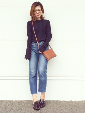 「OLD NAVY（オールドネイビー）のアイテム（バッグ）」を使った、𝕂𝔼𝕀𝕂𝕆さん（レディース・159cm）の秋コーディネート