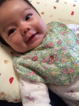 「アイテム（ママ＆ベビー、グリーン系）」を使った、Milkyさん（キッズ・60cm）の夏コーディネート