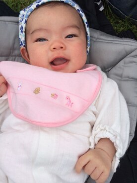 「PETIT BATEAU（プチバトー）のアイテム（キャップ）」を使った、Milkyさん（キッズ・60cm）の夏コーディネート