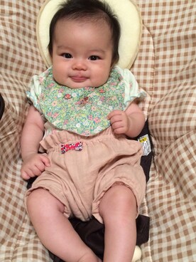 「アイテム（ママ＆ベビー、グリーン系）」を使った、Milkyさん（キッズ・60cm）の夏コーディネート