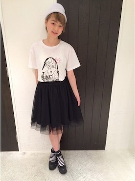 「one after another NICE CLAUP（ワンアフターアナザーナイスクラップ）のアイテム（キャップ）」を使った、AUさん（レディース・158cm）の春コーディネート