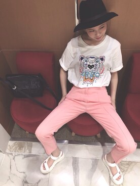 「EMODA」｜「アイテム（スラックス）」を使った、YUIZOHさん（レディース・160cm）の夏コーディネート