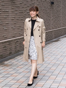 「NATURAL BEAUTY BASIC（ナチュラルビューティーベーシック）のアイテム（トレンチコート）」を使った、NBB STAFF05さん（レディース・158cm）の秋コーディネート