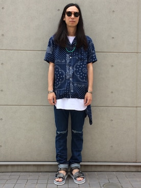 「adsr」｜「アイテム（アクセサリー）」を使った、大谷和宏さん（メンズ・175cm）の夏コーディネート