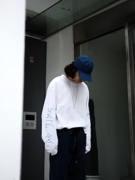 「Timberland（ティンバーランド）のアイテム（キャップ）」を使った、大谷和宏さん（メンズ・175cm）の秋コーディネート