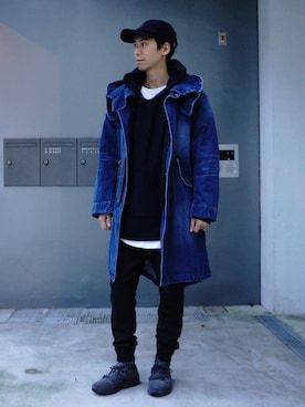 「united arrows」｜「アイテム（モッズコート）」を使った、大谷和宏さん（メンズ・175cm）の秋コーディネート