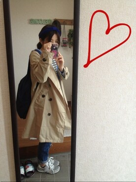 「雨の日」｜「アイテム（その他アウター）」を使った、♡あーりん♡さん（レディース・154cm）の春コーディネート