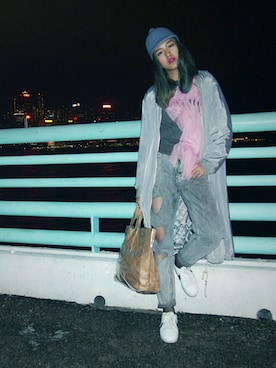 「MONKI」｜Lydia Liu さん（レディース・171cm）の春コーディネート