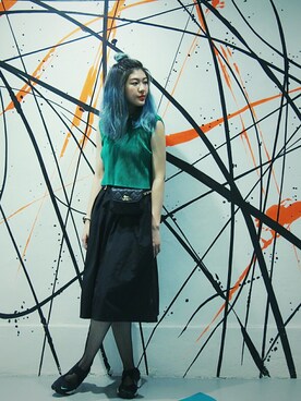 「MONKI」｜Lydia Liu さん（レディース・171cm）の夏コーディネート