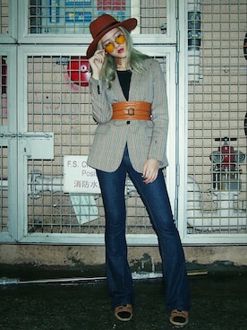 「MANGO（マンゴ）のアイテム（フォーマルスーツ/小物）」を使った、Lydia Liu さん（レディース・171cm）の秋コーディネート