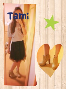 「FREE'S MART（フリーズマート）のアイテム（ブーティ）」を使った、tami★さん（レディース・160cm）の春コーディネート