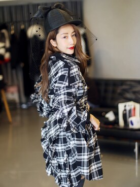 「plaid」｜「アイテム（帽子）」を使った、Duier對兒さん（レディース・165cm）の冬コーディネート