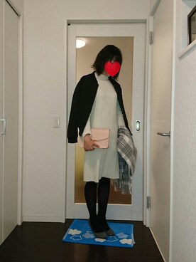 「titivate（ティティベイト）の【JJ12月号掲載】中綿MA1ﾌﾞﾙｿﾞﾝ（MA-1、ブラック系）」を使った、まいmamaさん（レディース・162cm）の冬コーディネート