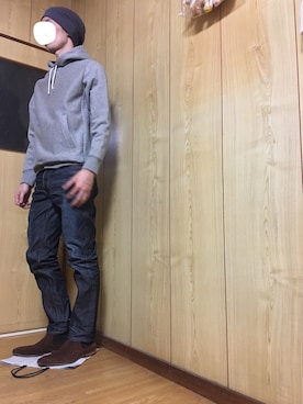「Paul Smith（ポールスミス）のアイテム（ブーツ）」を使った、秋乃楓さん（メンズ・180cm）の冬コーディネート