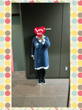 「ローリーズファーム(LOWRYS FARM)」｜「アイテム（チュニック）」を使った、HARDYさん（レディース・165cm）の冬コーディネート