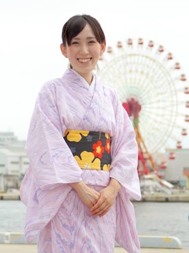 「海」｜「アイテム（浴衣）」を使った、神戸・元町丸太やさん（レディース・158cm）の夏コーディネート