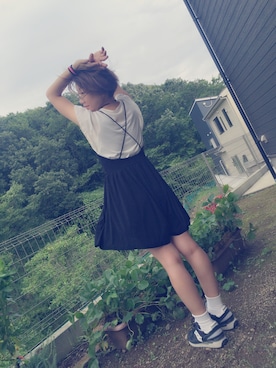 「ZARA（ザラ）のアイテム（つなぎ/オールインワン、ブラック系）」を使った、ぽっけさん（レディース・154cm）の夏コーディネート