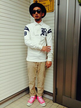 「RUGBYのアイテム」を使った、YS2さん（メンズ・171cm）の秋コーディネート