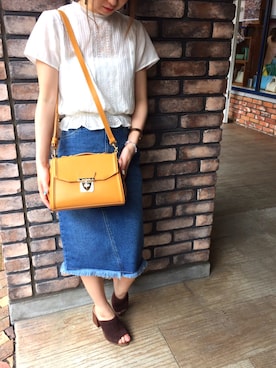 「URBAN RESEARCH（アーバンリサーチ）のアイテム（デニムスカート）」を使った、HONOKAさん（レディース・160cm）の夏コーディネート