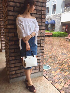 「URBAN RESEARCH（アーバンリサーチ）のアイテム（デニムスカート）」を使った、HONOKAさん（レディース・160cm）の夏コーディネート