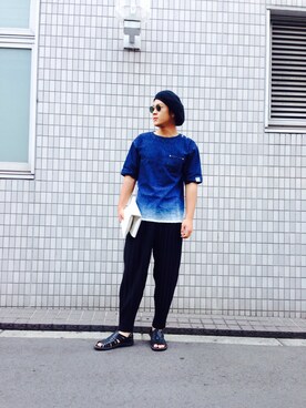 「N.HOOLYWOOD（N.ハリウッド）のアイテム（サンダル）」を使った、rentaさん（メンズ・173cm）の春コーディネート