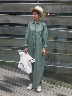 「ジャックパーセル」｜「アイテム（シャツワンピース）」を使った、yukiさん（レディース・152cm）の夏コーディネート