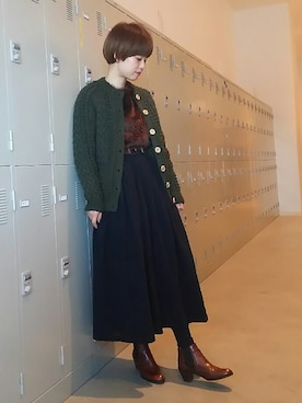 「もけもけ」｜「アイテム（ブーツ）」を使った、yukiさん（レディース・152cm）の秋コーディネート