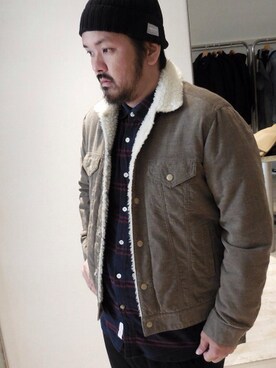 「アイテム（ニットキャップ/ビーニー）」を使った、tinyworldさん（メンズ・173cm）の冬コーディネート