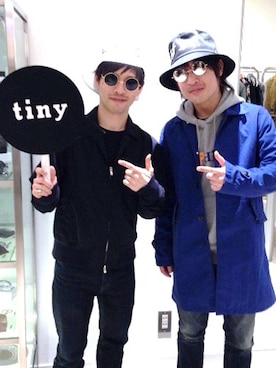 「GDC（ジーディーシー）のアイテム（帽子）」を使った、tinyworldさん（メンズ・170cm）の冬コーディネート