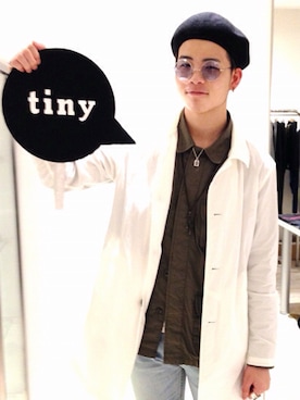 「丸メガネ」｜tinyworldさん（メンズ・175cm）の春コーディネート