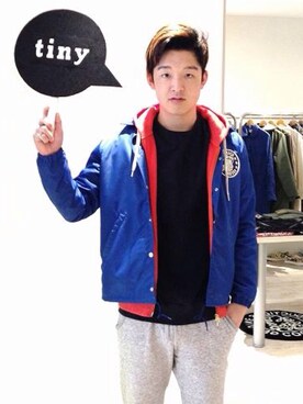 「COOTIE」｜「アイテム（その他アウター）」を使った、tinyworldさん（メンズ・176cm）の春コーディネート
