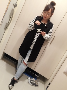 「アイテム（ブーツ、シルバー系）」を使った、TMKさん（レディース・152cm）の春コーディネート