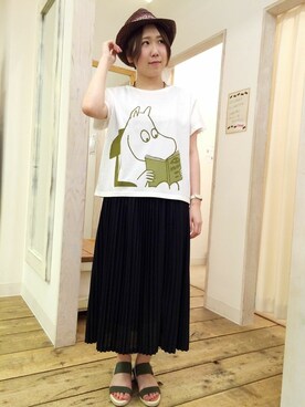 「milsa（ミルサ）のアイテム（帽子）」を使った、chimeスタッフさん（レディース・156cm）の春コーディネート