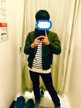 「アイテム（ミリタリージャケット）」を使った、kamada ®️yusuke⊿さん（メンズ・161cm・10代）の冬コーディネート