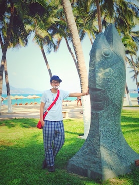 「Curly（カーリー）のアイテム（帽子）」を使った、ムーンダンスさん（メンズ・173cm）の春コーディネート