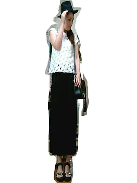 「GRL（グレイル）のアイテム（ピアス（両耳用））」を使った、na-lanさん（レディース・170cm）の夏コーディネート