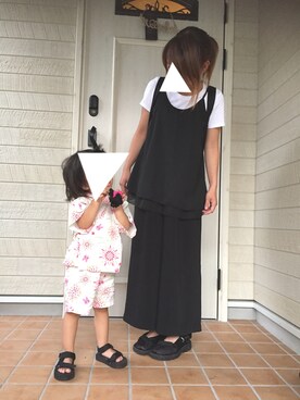 「しまむら（シマムラ）のアイテム（キャミソール、ブラック系）」を使った、Hiroko Fさん（レディース・156cm）の夏コーディネート