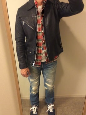 「アイテム（シューズ）」を使った、hiro(⁎⁍̴̆Ɛ⁍̴̆⁎)さん（メンズ・177cm）の冬コーディネート