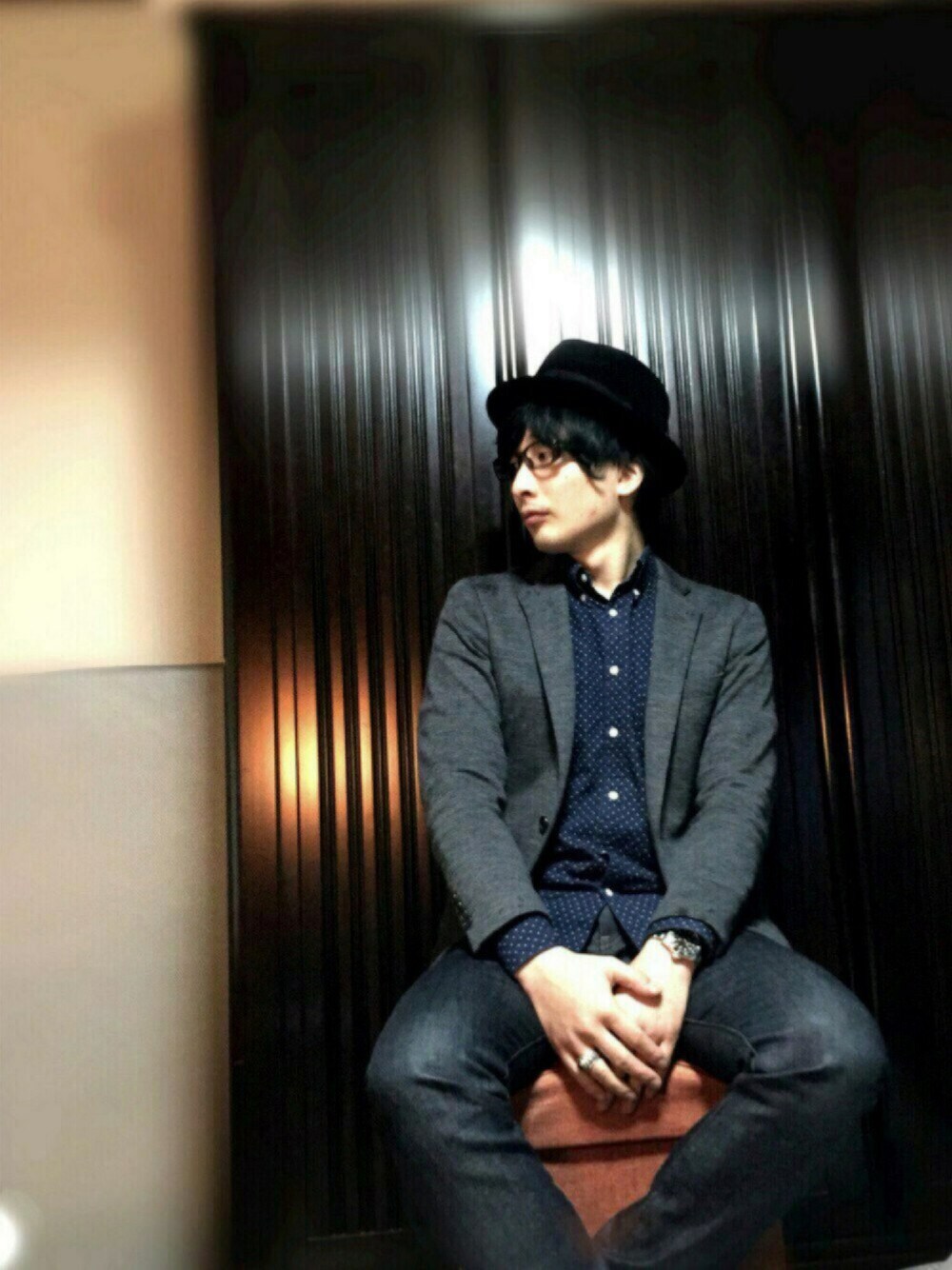 「WACKO MARIAのアイテム（ハット、ブラック系）」を使った、tさん（メンズ・175cm）の秋コーディネートの1枚目の写真