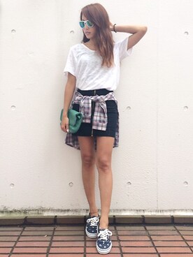 「STYLE DELI（スタイルデリ）のアイテム（バッグ）」を使った、Rieさん（レディース・158cm）の夏コーディネート